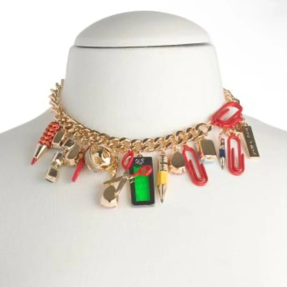 Betsey Johnson Jewelry Set - Teacher School Necklace AND matching Bracelet